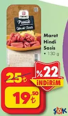 MARET HİNDİ SOSİS 130 G MARET HİNDİ SOSİS 130 G